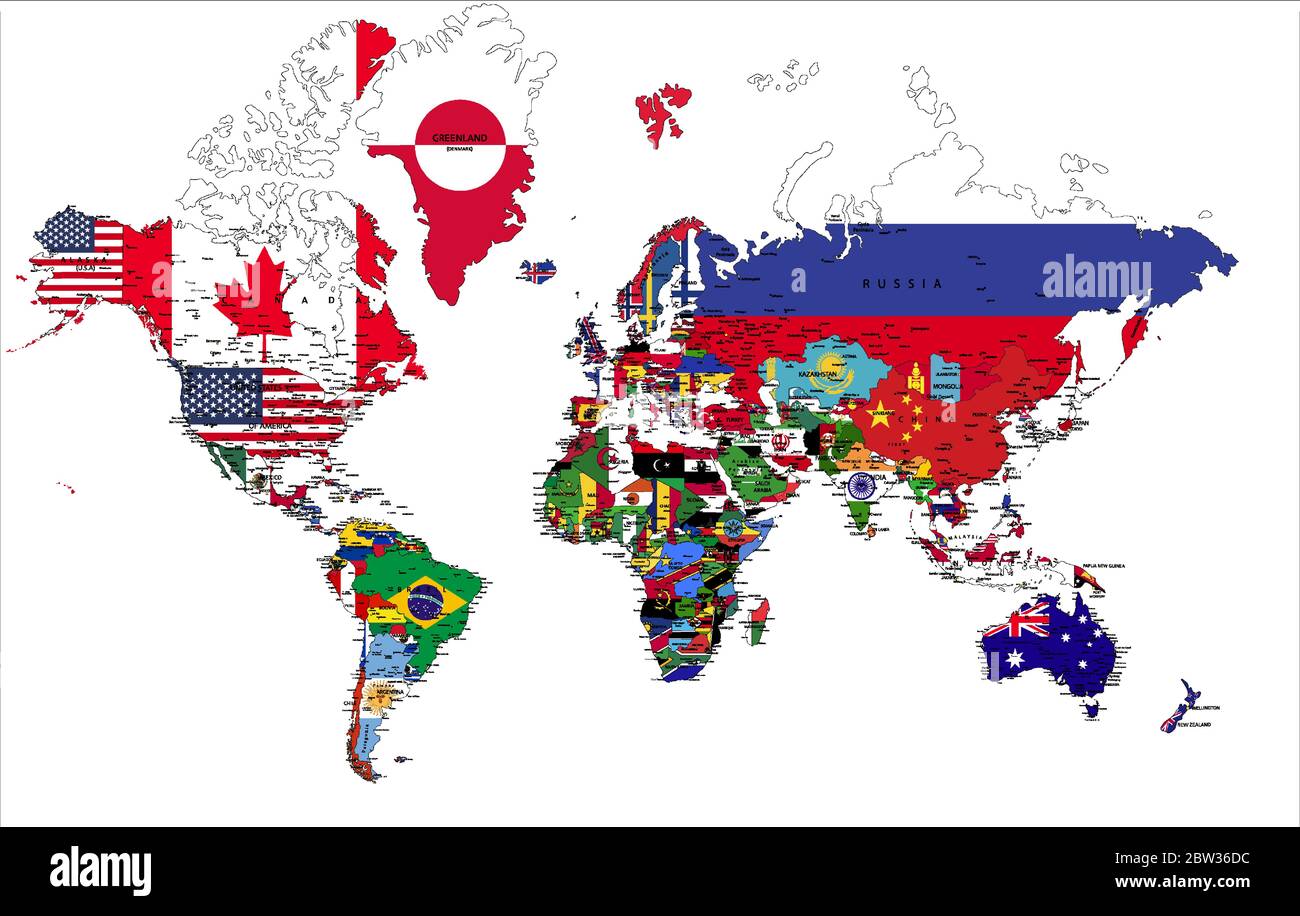 World Map Adventure Flags Countries And Nationalities Educational 