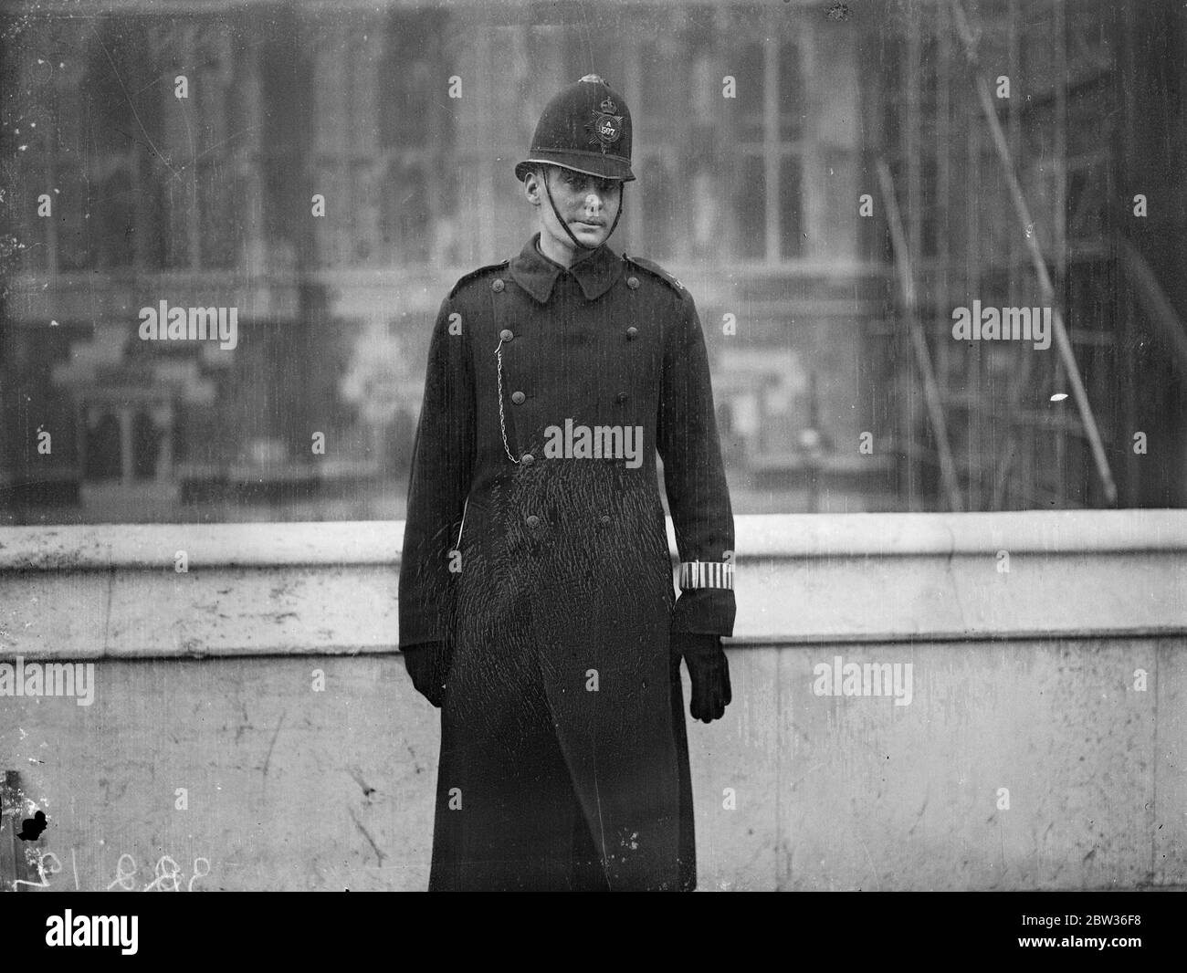 Policeman chosen for English rugby team . J C Wright , a constable belonging to ' A ' Division has been selected as a member of the England rugby team which is to to meet the possibles in the first international trial match at Birkenhead . P C Wright is an old public school boy and has played for Middlesex . Photo shows Constable J C Wright on duty at Westminster . 20 November 1933 Stock Photo