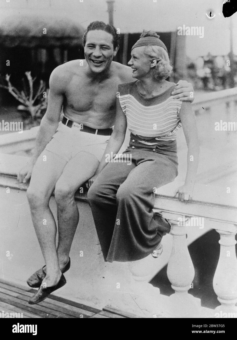 June Knight and Max Baer . 17 March 1934 Stock Photo