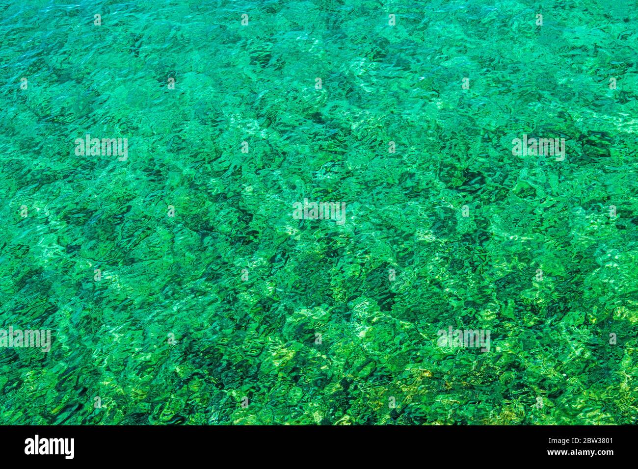 Tropical Turquoise Crystal Clean Bay Water. Tropic Theme Background.  Boating and Fishing Backdrop Stock Photo - Alamy