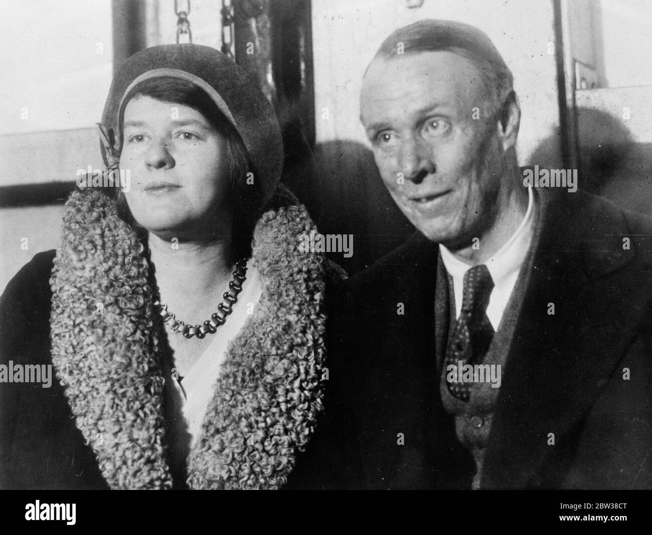 Sinclair Lewis and wife , formerly Dorothy Thompson . September 1934 Stock Photo