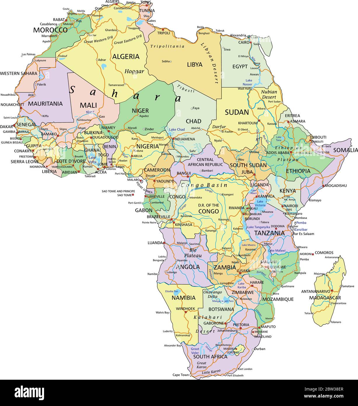 Africa Political Map Hi res Stock Photography And Images Alamy