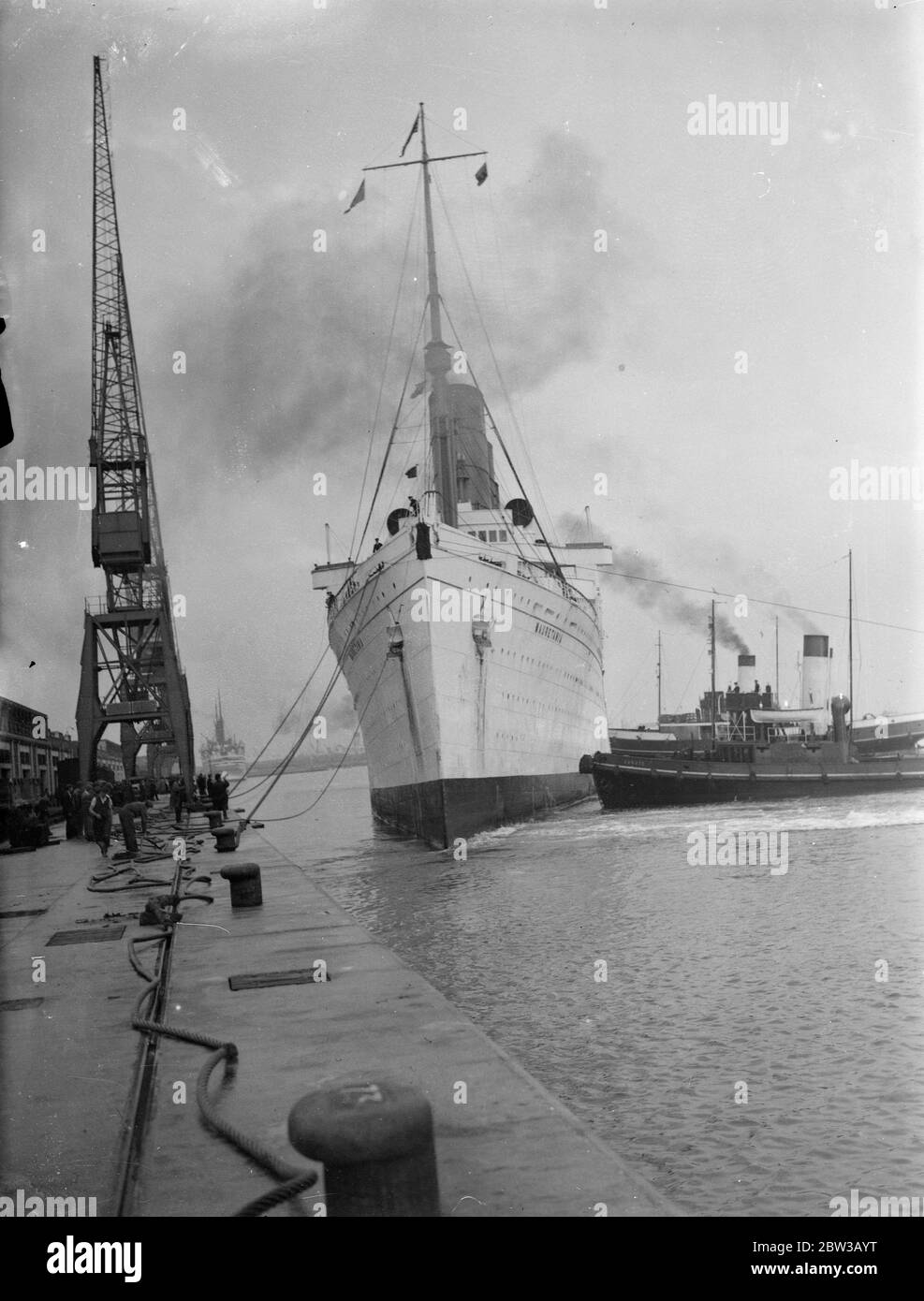 Mauretania to undergo refit not to be scrapped . 3 October 1934 Stock Photo