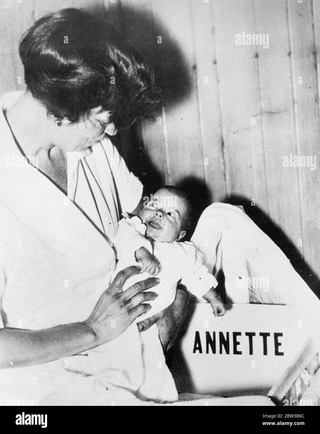Annette, one of the Dionne quintuplets . 9 October 1934 . Stock Photo