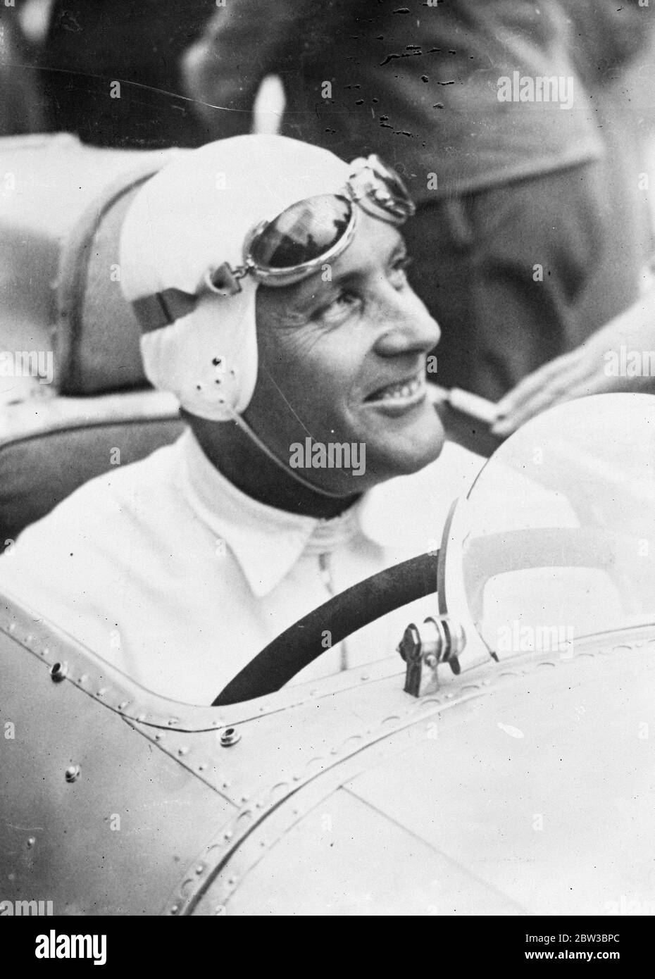 Hans Stuck , the German motor racing driver , in his car after making 5 new world records ( motor racing ) . 22 October 1934 Stock Photo