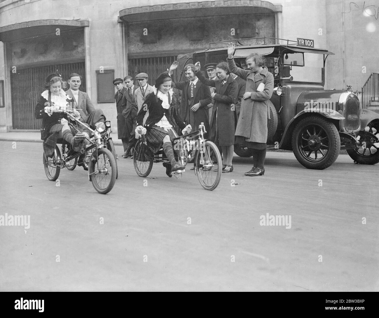 Streamlined bicycle at London exhibition . 27 October 1934 Stock Photo