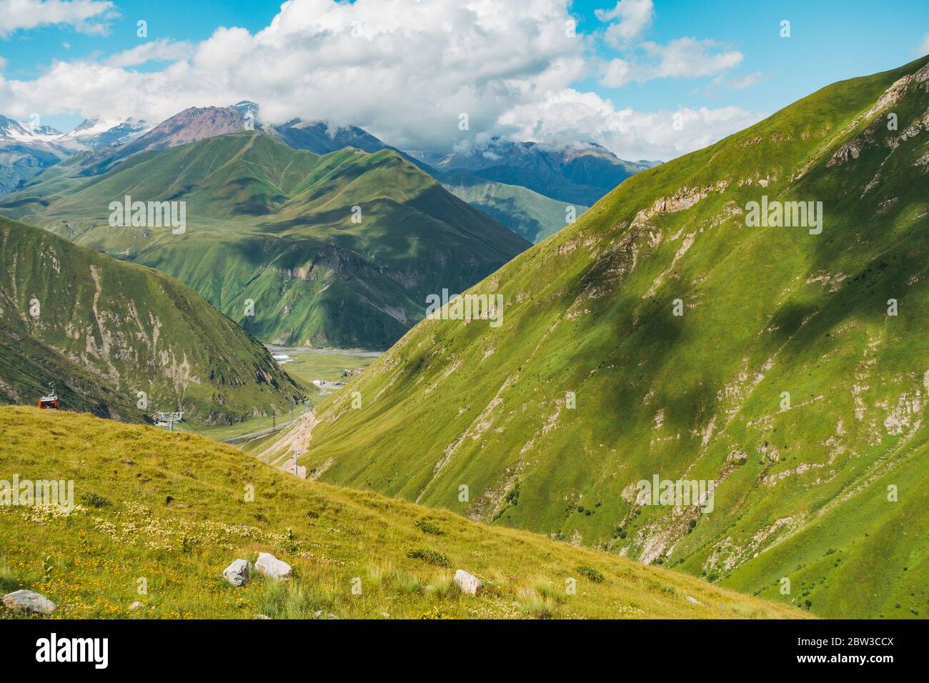 The beautiful landscapes of the KobiGudauri Ski Resort in as