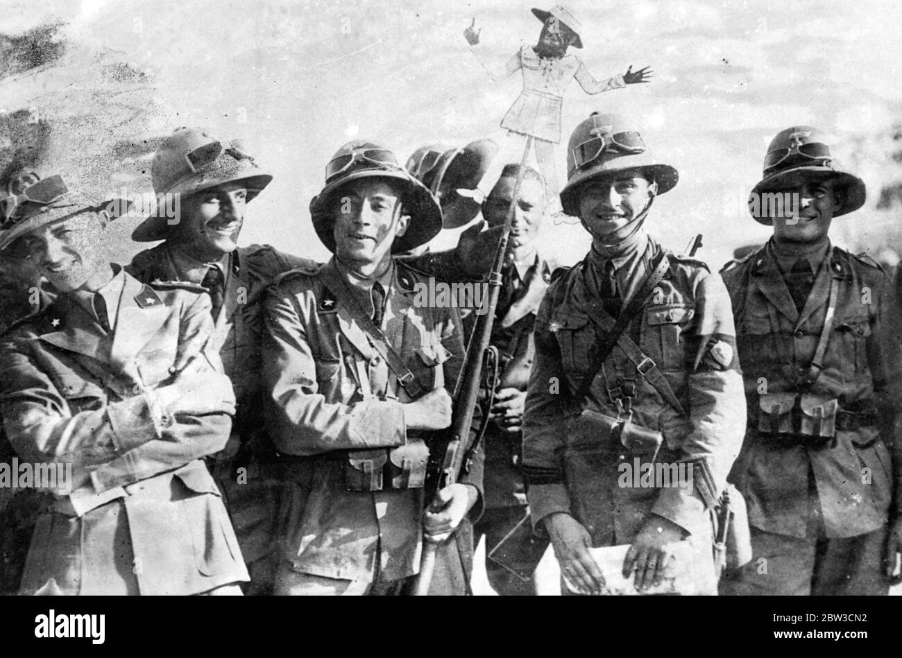 Italian troops keep up their spirits at the Emperor 's expense ...