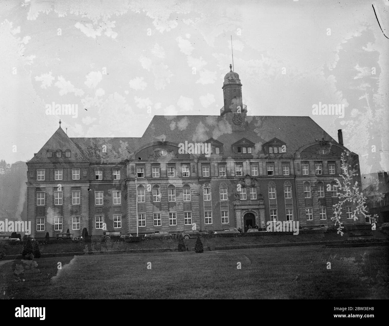 The Saar Commission building and Government Offices at Saarbrucken . 29 December 1934 Stock Photo