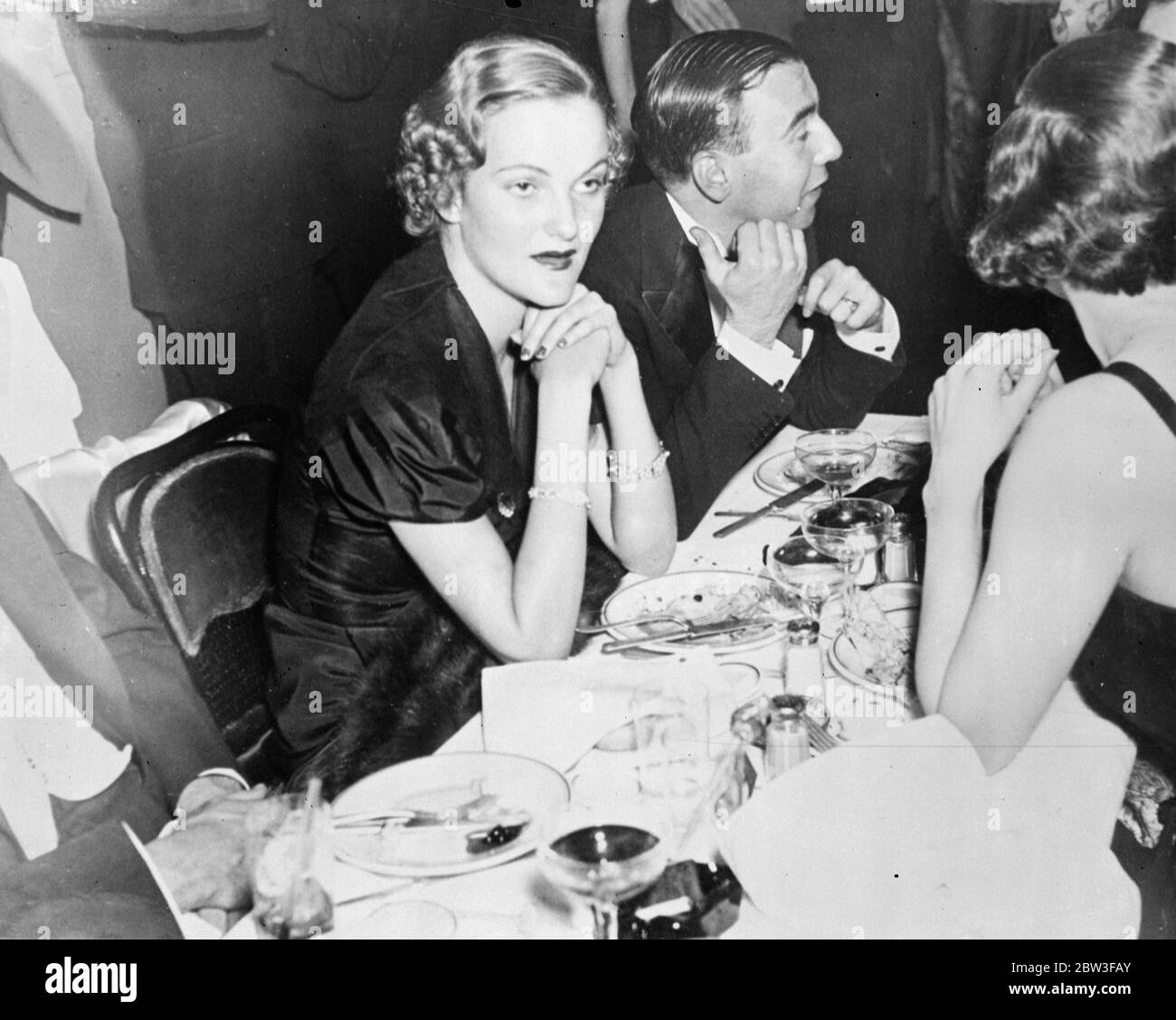 Richest girl in the world attends reopening of the famous New York night club . 19 October 1934 Stock Photo