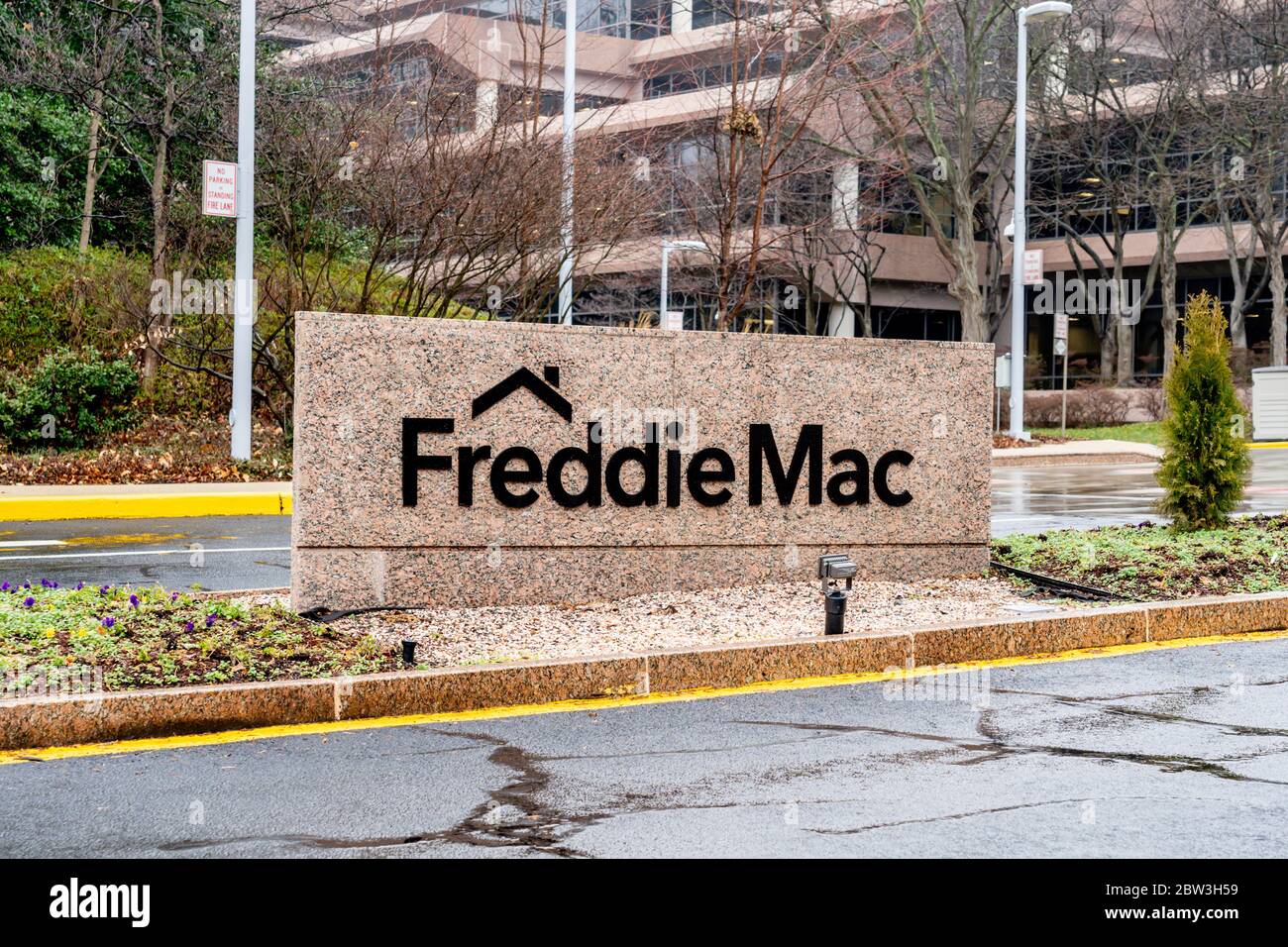 Washington D.C., USA - January 14, 2020: Freddie Mac sign in Washington D.C., USA. Freddie Mac is a public government-sponsored enterprise (GSE). Stock Photo