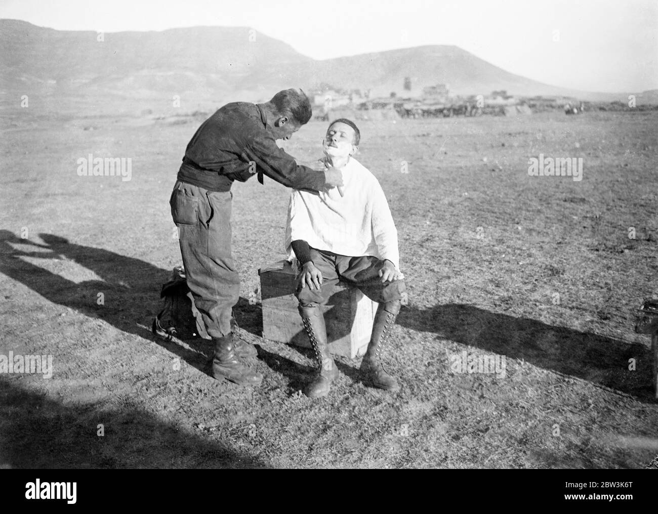 Morning shave at Adigrat . May 1936 Stock Photo
