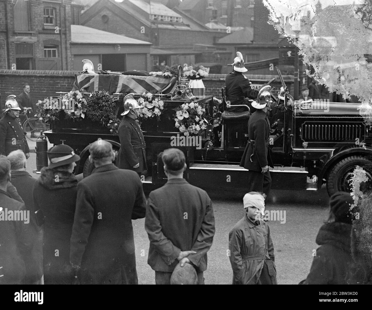 Full honours at funeral of veteran fireman Fred A Butcher at Hornsey