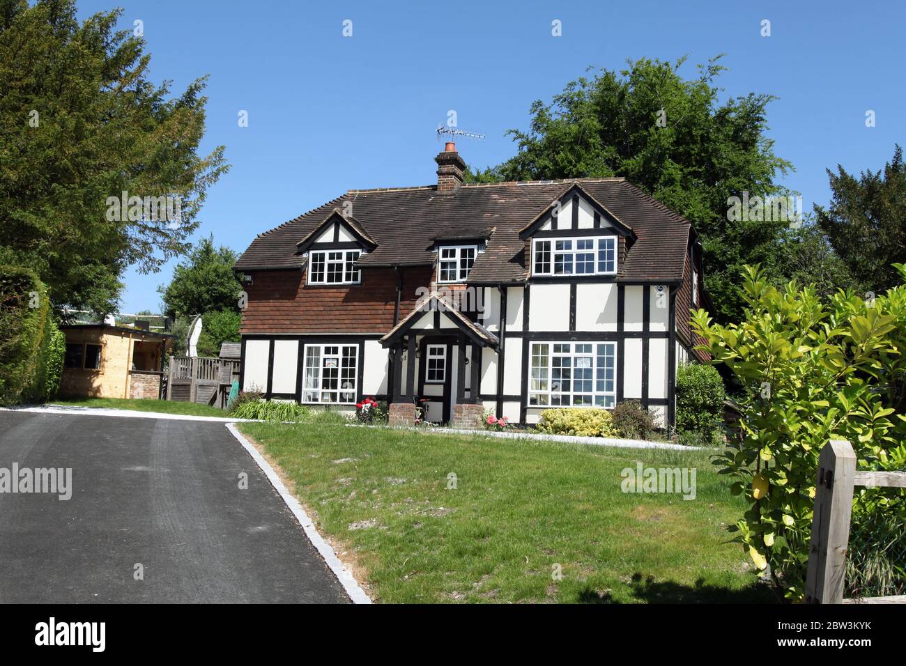 Typical mock Tudor Surrey country house on Yew Tree Road, Dorking