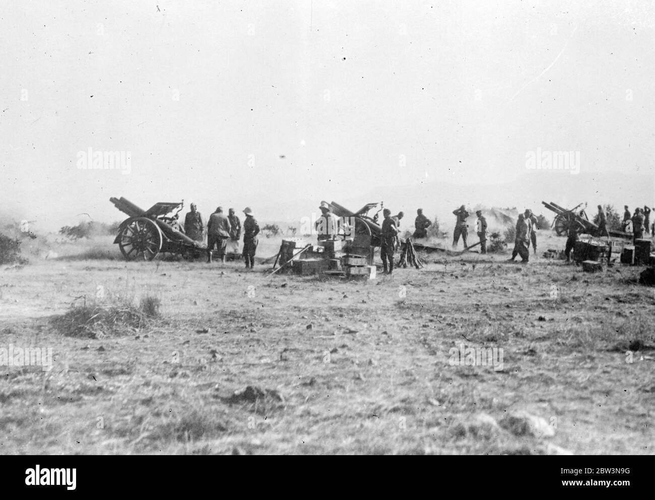 Italian artillery on the western front . 17 April 1936 Stock Photo