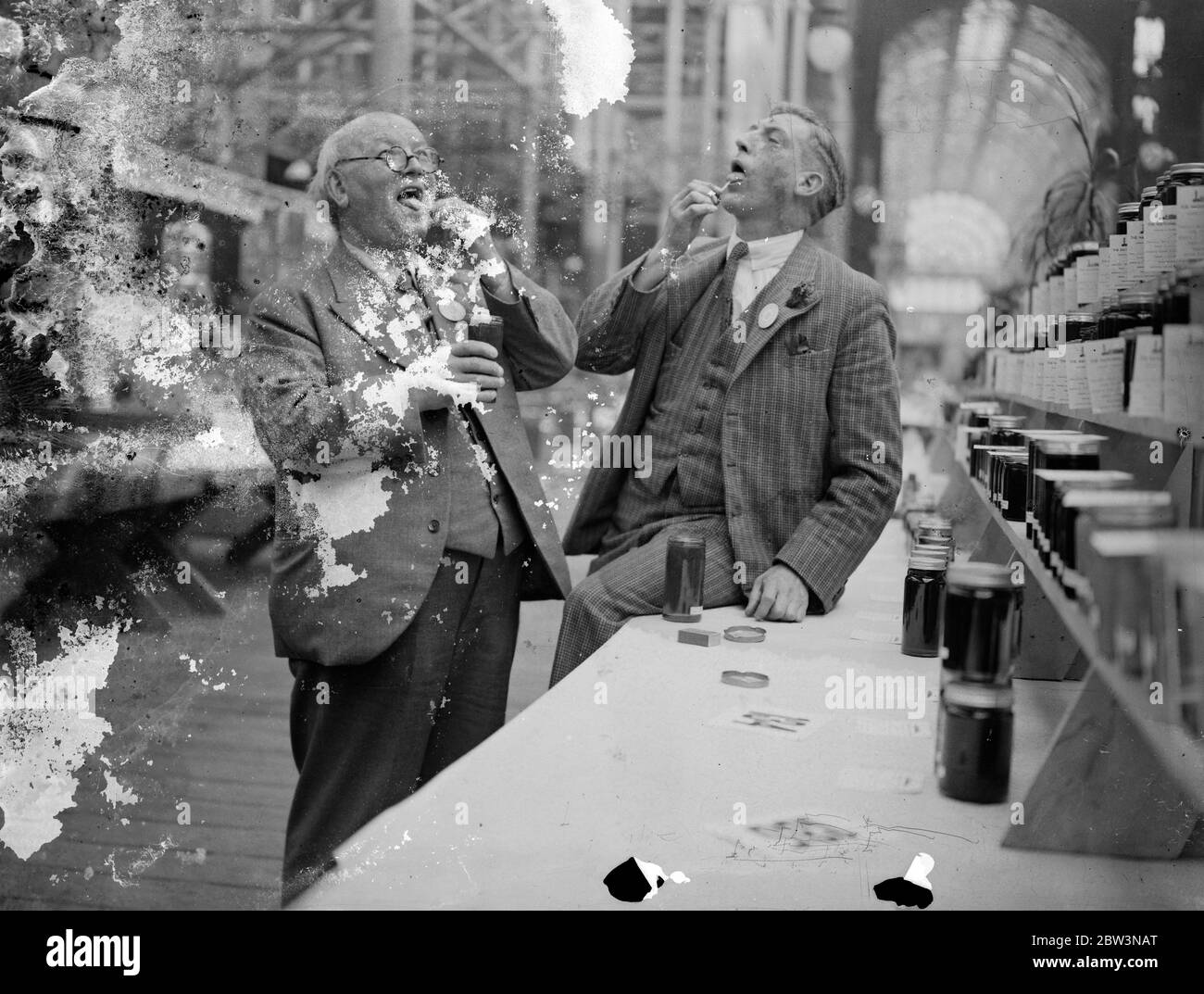 Judging honey at Crystal Palace Show . Dr John Anderson ( with