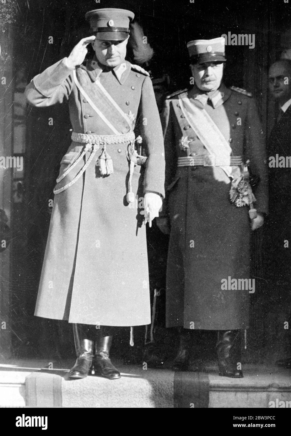 Prince Paul at the Deum in Belgrave commemorating foundation of Jugoslavia . Prince Paul , Chief Regent of Jugoslavia was present at Te Deum in Belgrade Cathedral to commemorate the aniversary of the founding of Jugoslavia . Photo shows , Prince Paul leaving the Cathedral after the Te Deum 7 December 1935 Stock Photo