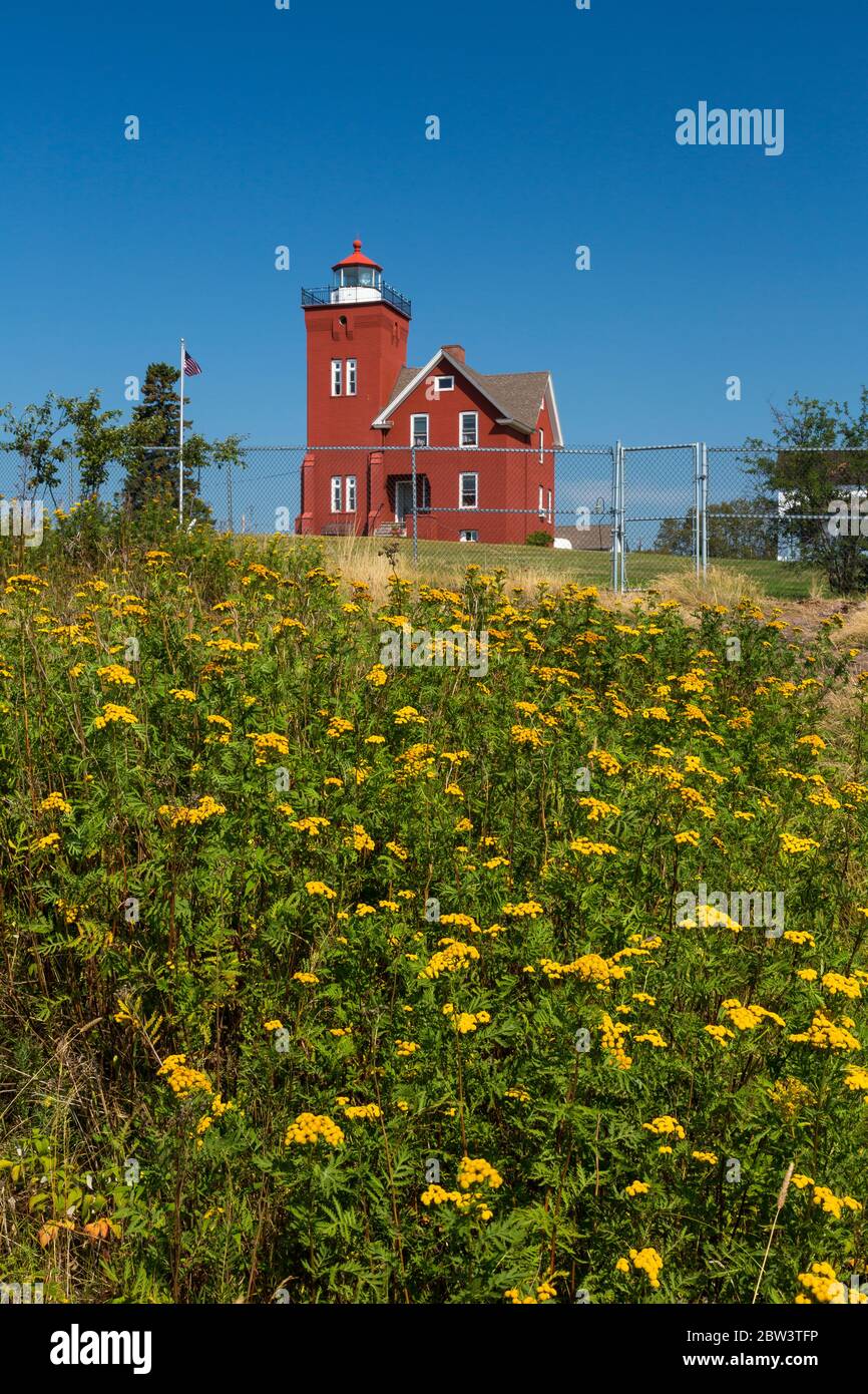 Two Harbors Lighthouse Along Lake Superior Stock Photo Alamy