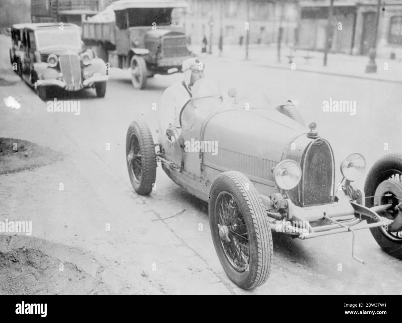 Sweden 's young Prince , though diplomat , still likes speed . Romance is ended . Prince Bertil of Sweden at the wheel of his Bugatti in Paris . 15 April 1936 Stock Photo