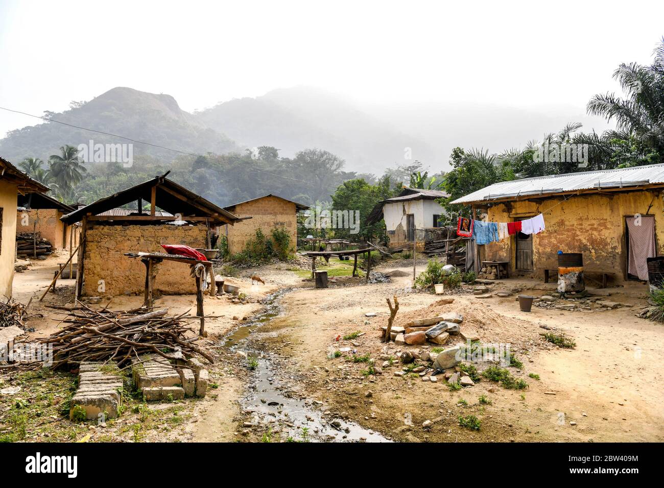 Africa, West Africa, Togo, Kpalime. Togolese village on the border with