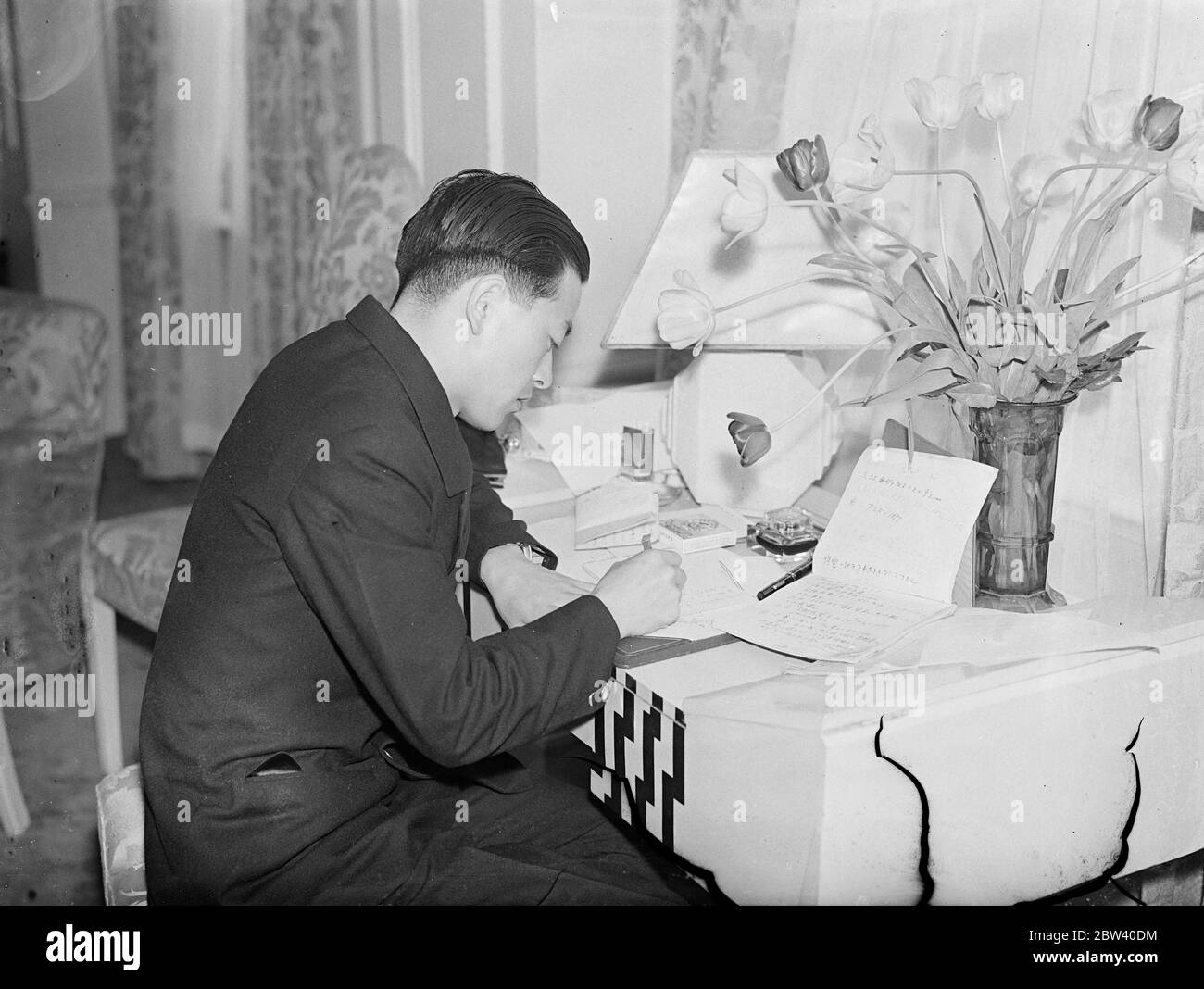 Record Breaking Japanese Pilot Makes Up His Log After Smashing All Records By Flying The 10 000 Miles From Tokyo To London In Well Under 100 Hours The Japanese Airmen Masaaki Iinuma And Kenji Record Breaking Japanese Pilot Makes Up His Log After Smashing All Records By Flying The 10 000 Miles From Tokyo To London In Well Under 100 Hours The Japanese Airmen Masaaki Iinuma And Kenji