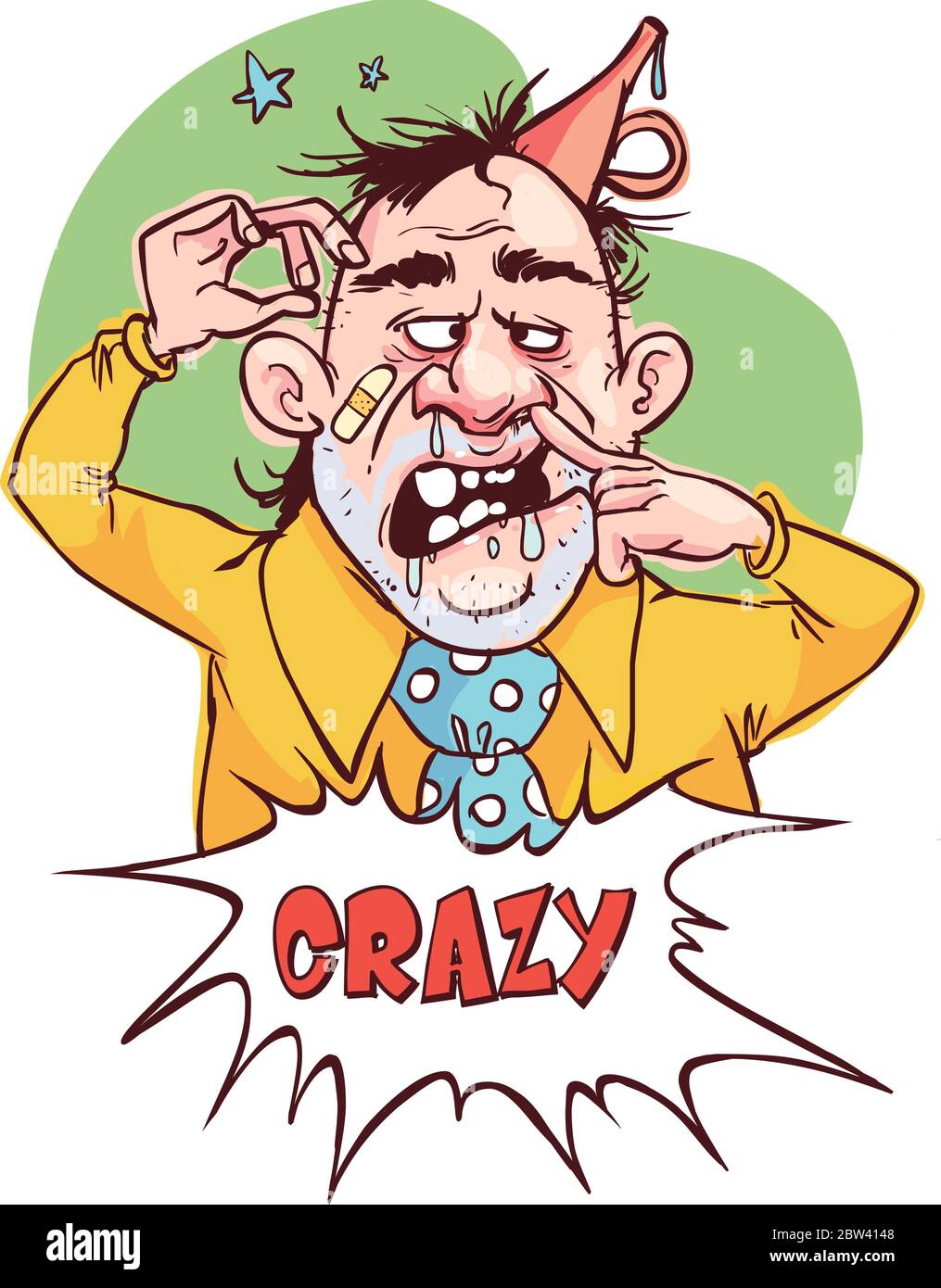 A Crazy Person In Vector Stock Illustration Stock Vector Image Art Alamy