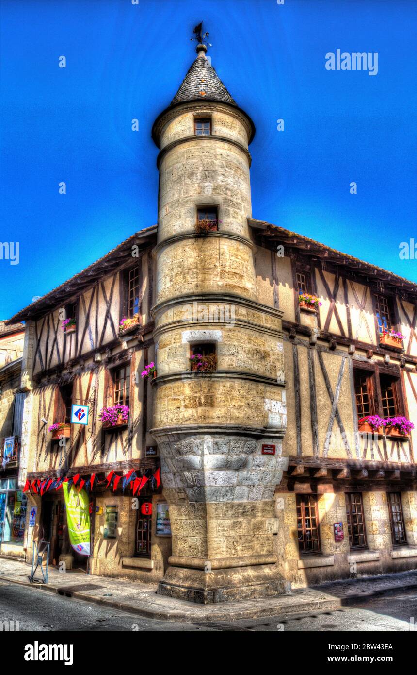 SainteFoylaGrande, France. The turreted 15th century