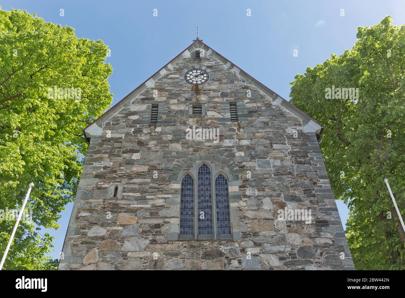 Stavanger Cathedral in Stavanger is Norway's oldest cathedral. Stock Photo