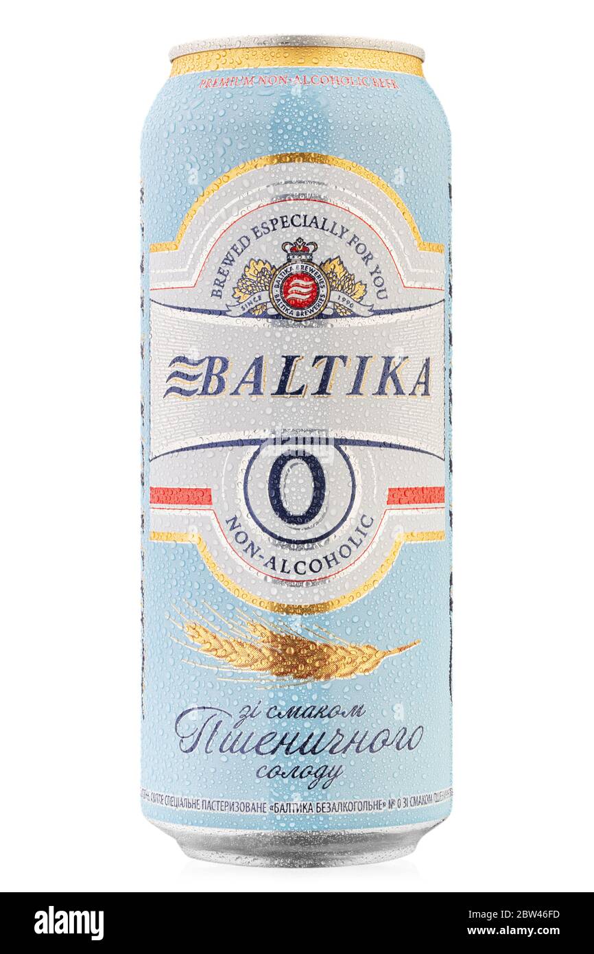 Ukraine, Kyiv - February 27. 2020: Metal can beer Baltika, Non ...