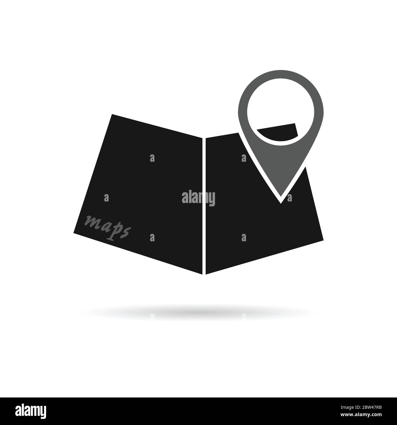 maps icon illustration with pointer in black Stock Vector Image & Art ...