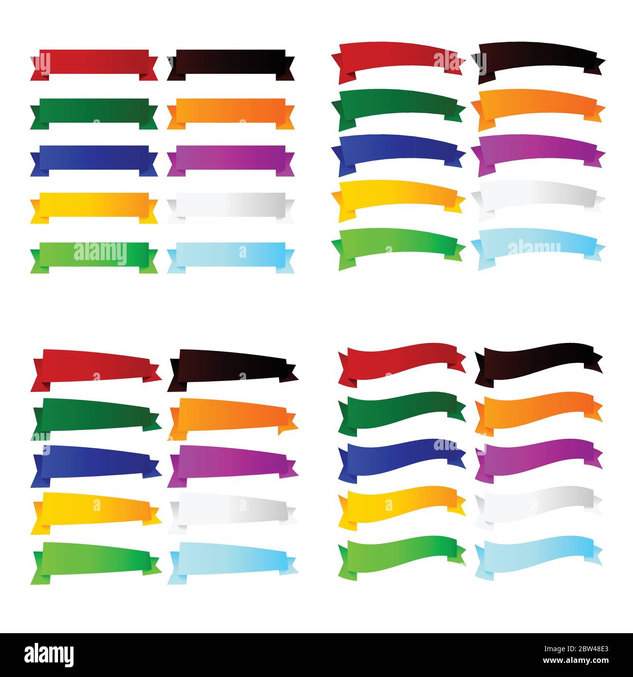 ribbon set style illustration in colorful Stock Vector Image & Art - Alamy