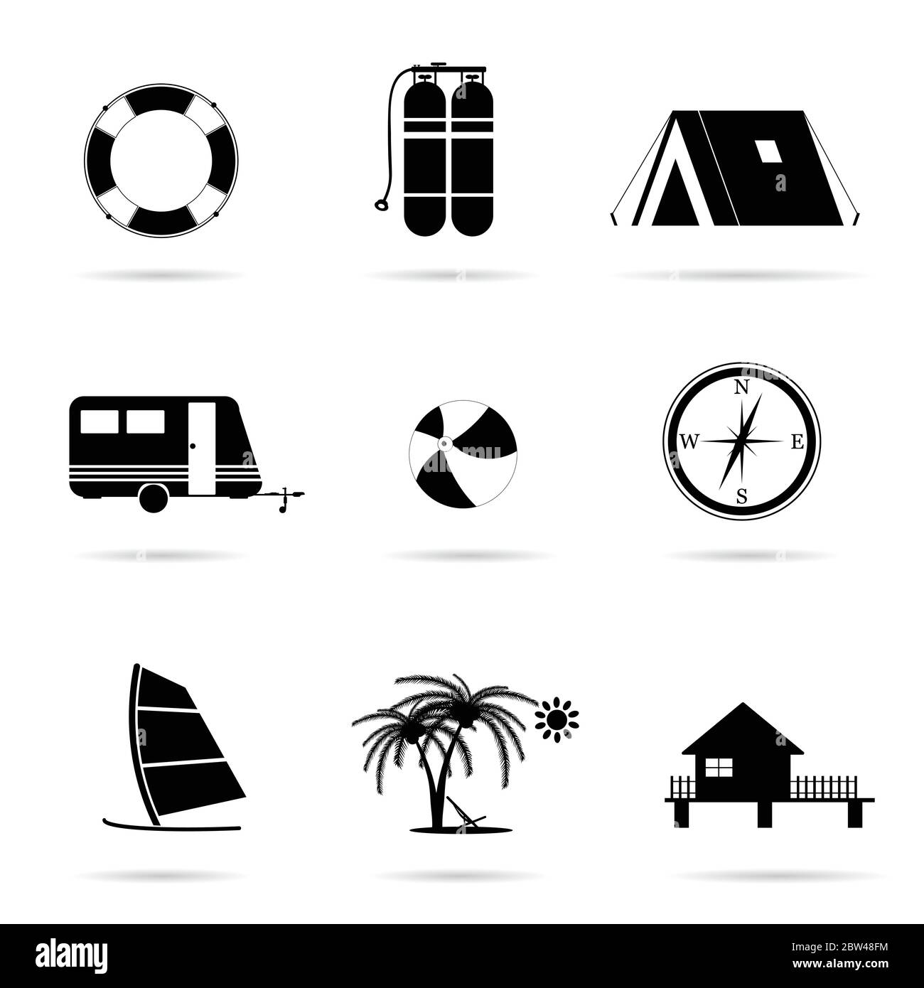 travel icon set illustration in black Stock Vector Image & Art - Alamy