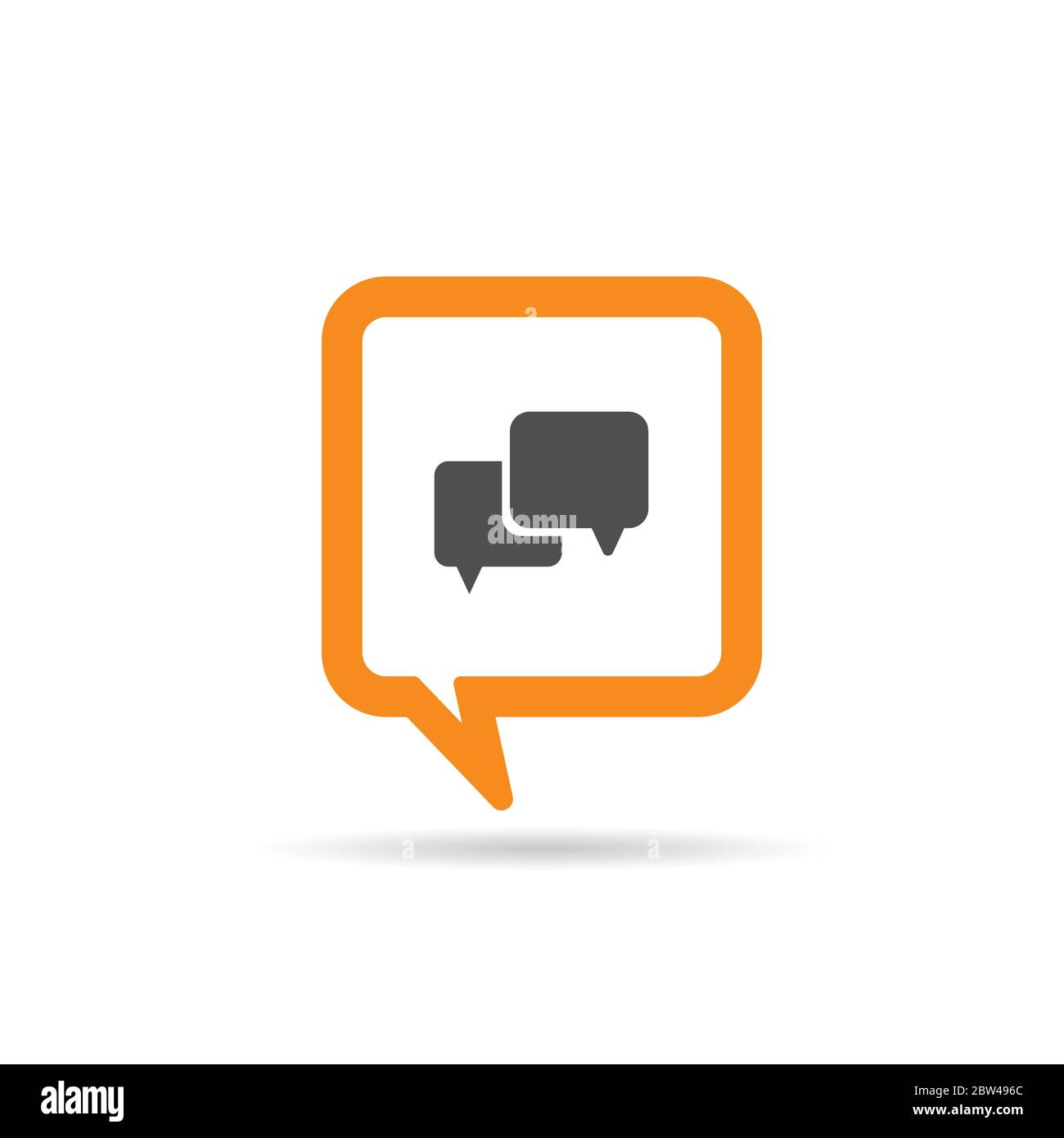 square orange speech bubble icon art illustration Stock Vector Image ...