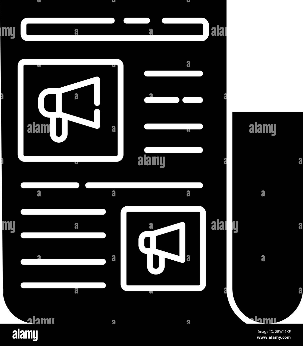 Advertorial black glyph icon Stock Vector Image & Art - Alamy