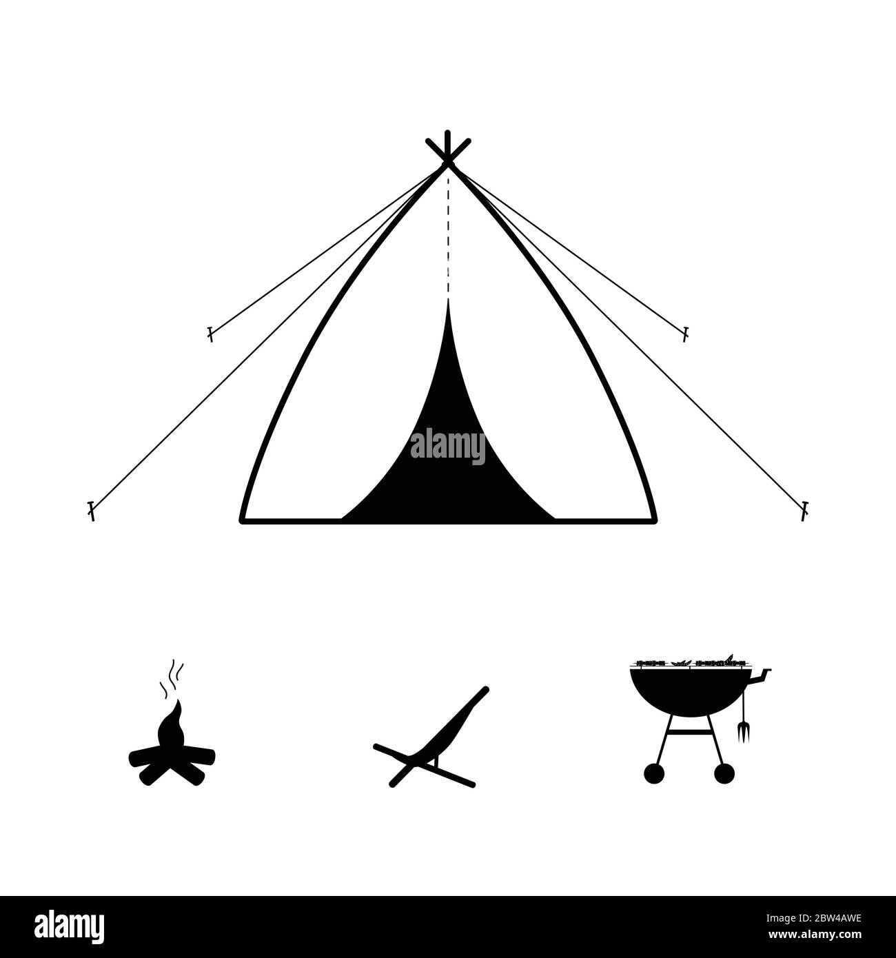 tent camping icon illustration in black Stock Vector Image & Art - Alamy