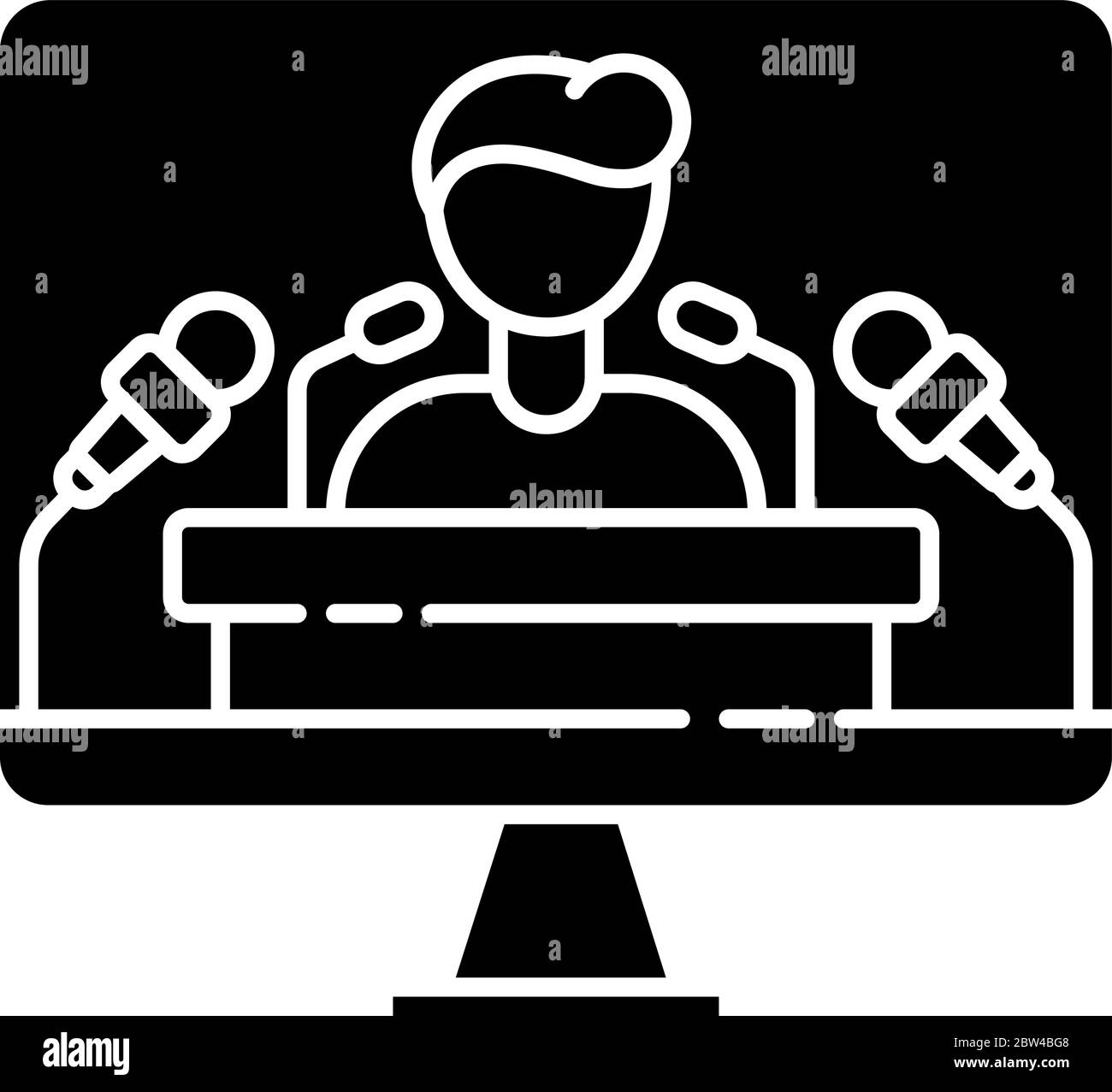 Press conference black glyph icon Stock Vector Image & Art - Alamy