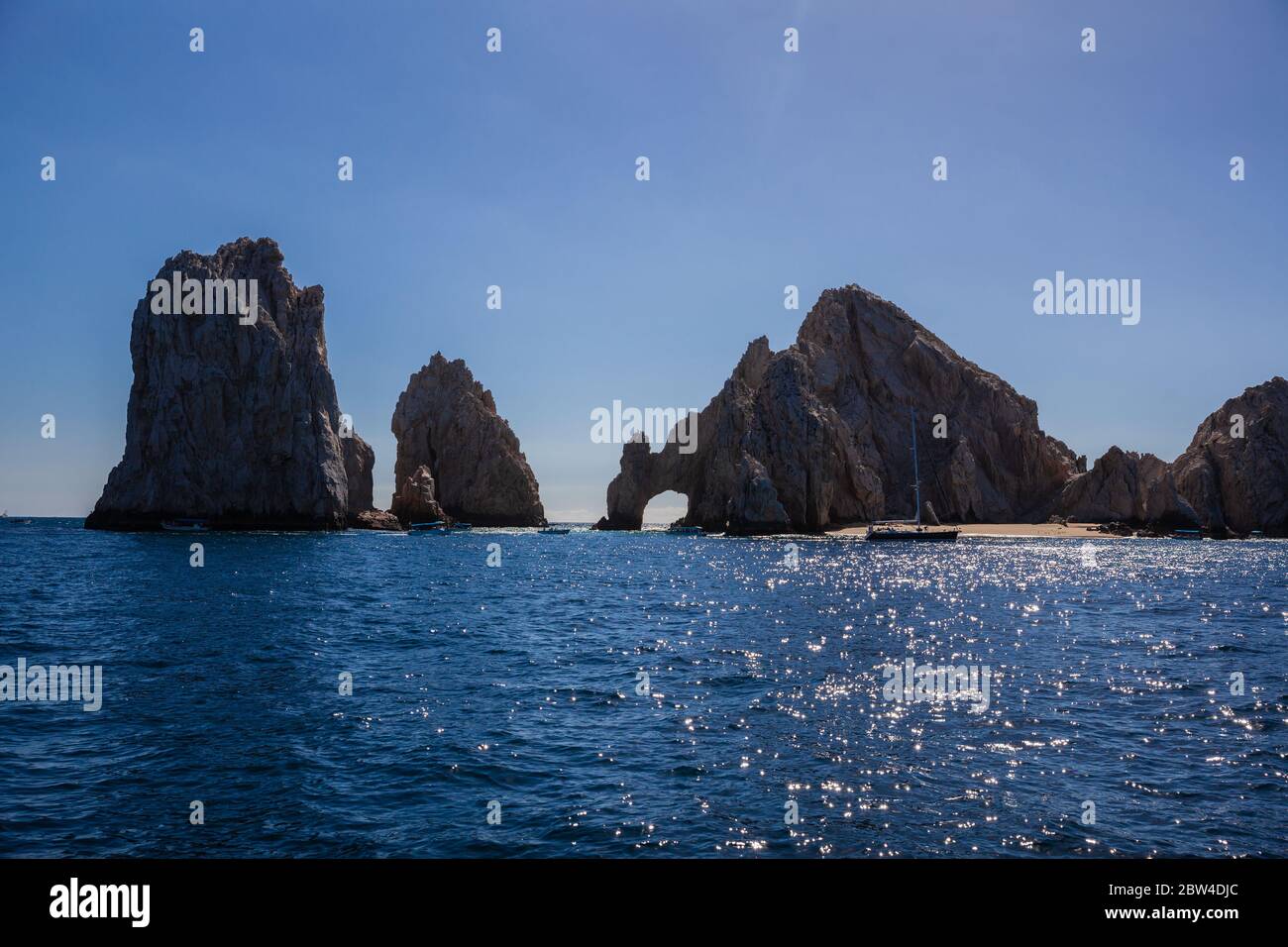 Mexico, Baja California Sur State, Sea of Cortez, listed as World Heritage by UNESCO, Cabo San Lucas, Land's End, El Arco Stock Photo