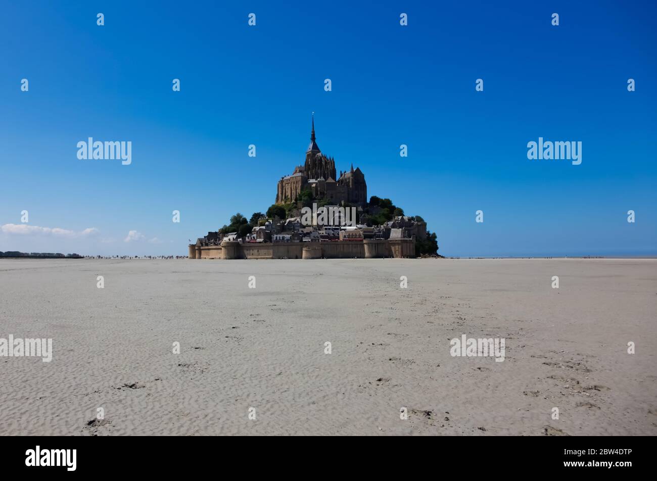 France, Normandy: Le Mont Saint Michel Monastery by day Stock Photo