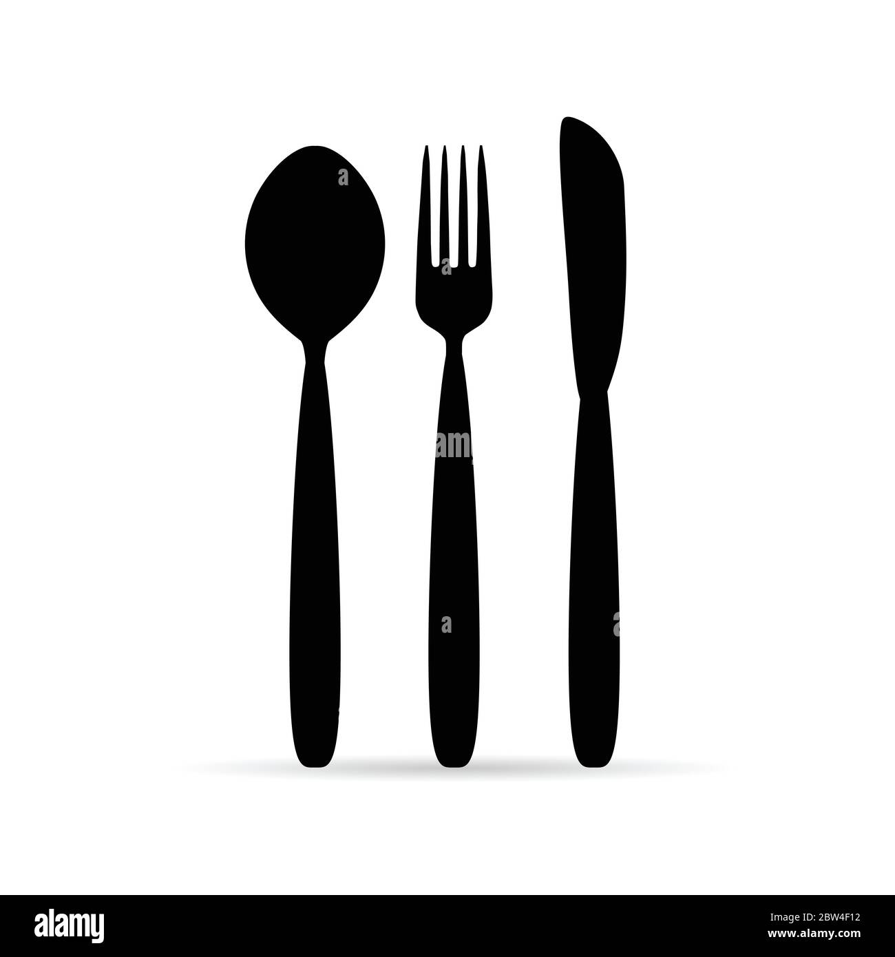 cutlery in black color design art illustration on white Stock Vector ...