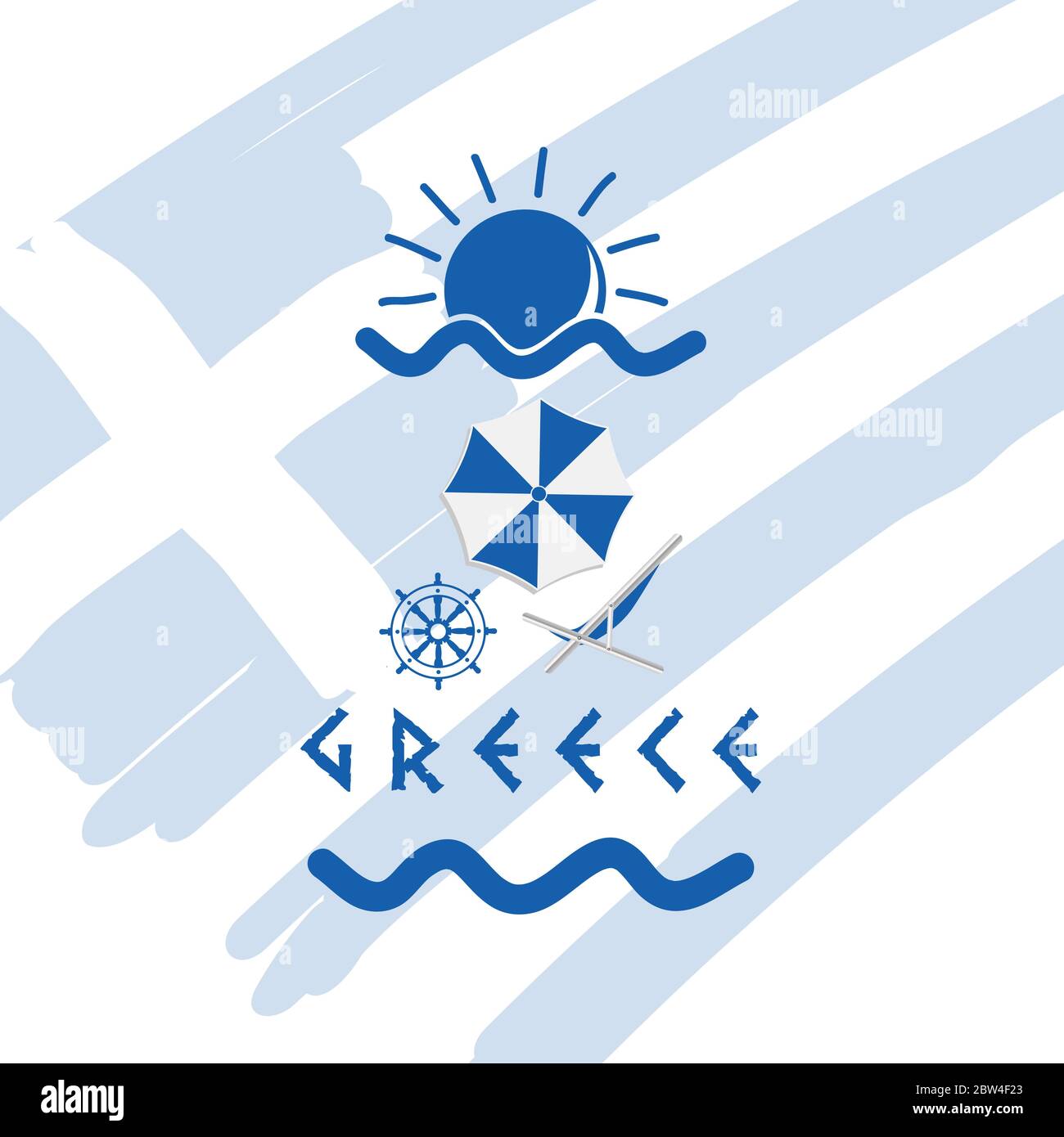 greece travel paradise icon in blue color design illustration Stock Vector