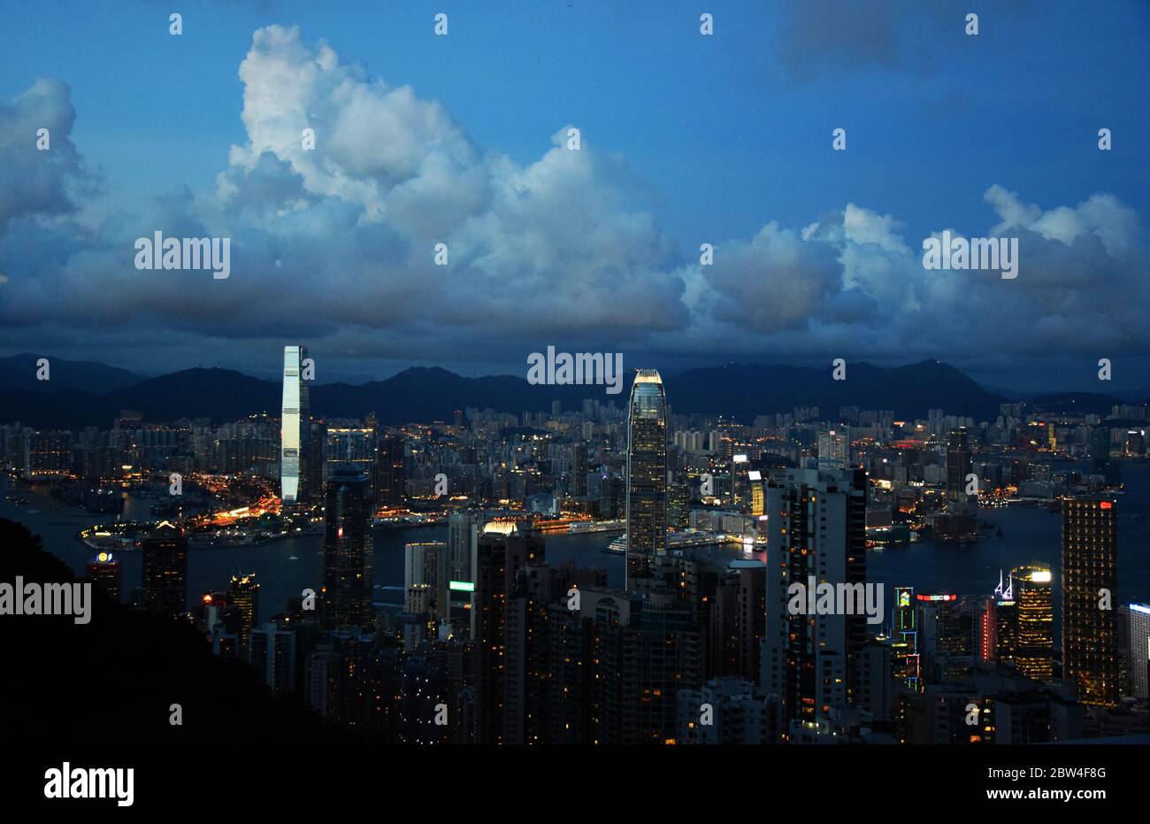 View from the Peak on the Skyline of Hong Kong, China Stock Photo - Alamy