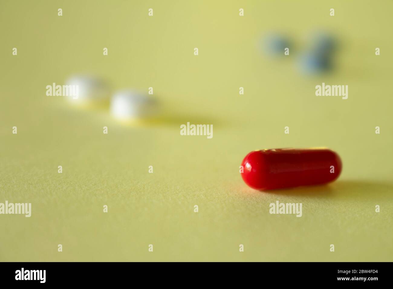 Medications with drugs for medical treatments. Medicines for legal use in humans. Stock Photo