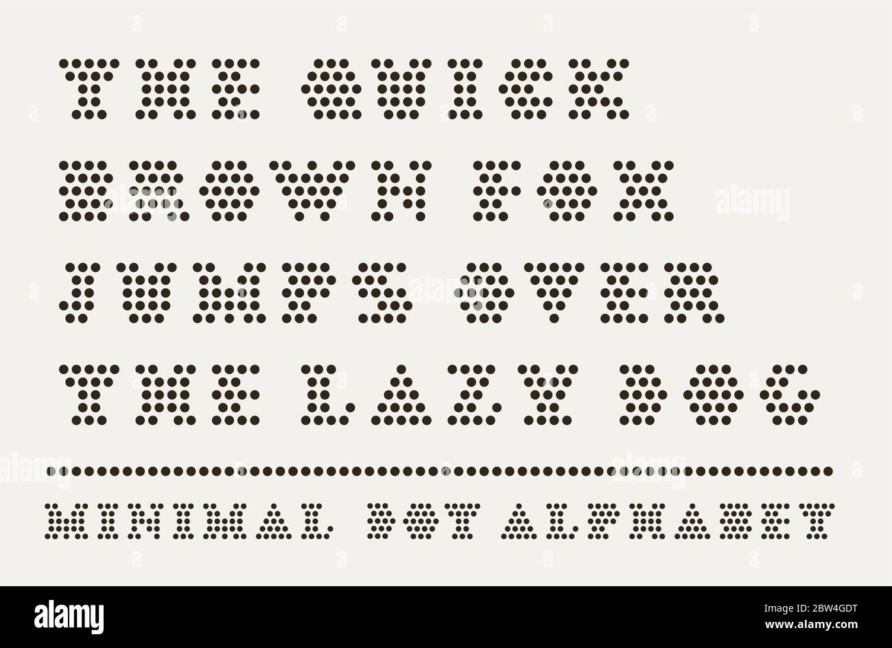 Dotted font capitals typeset Stock Vector Image & Art - Alamy