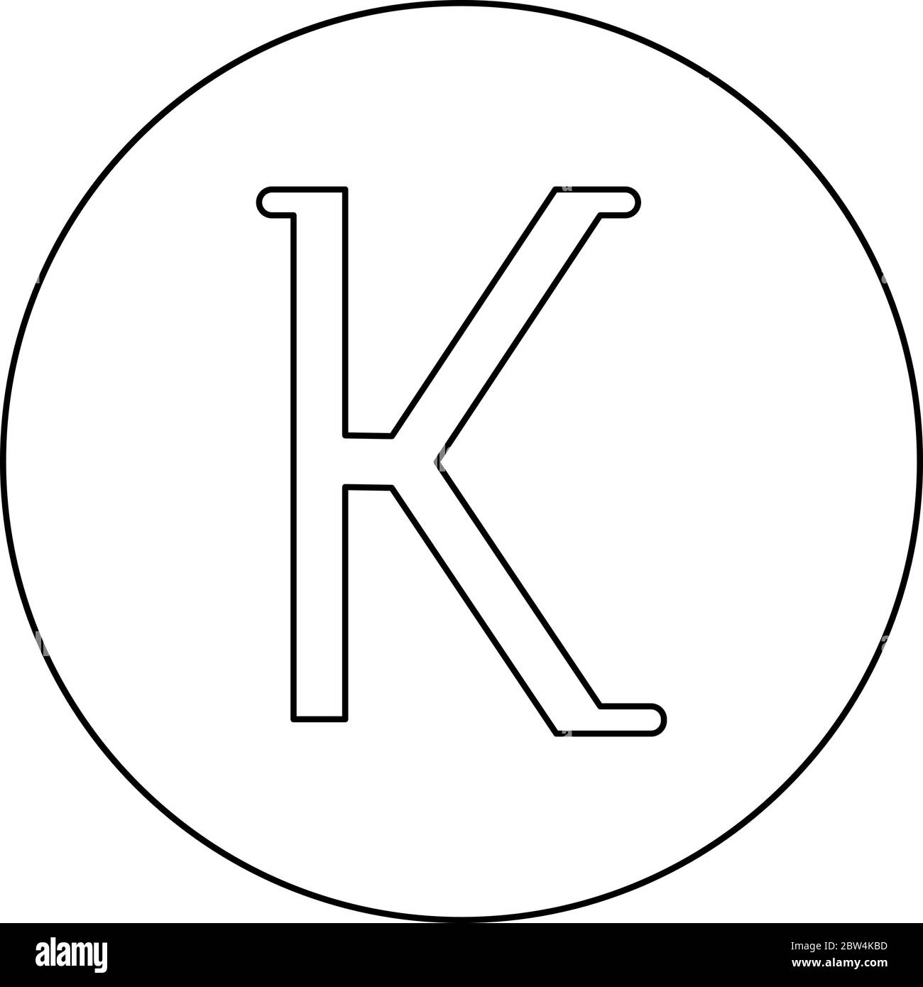 Kappa greek symbol small letter lowercase font icon in circle round outline black color vector illustration flat simple image Stock Vector Image & Art - Alamy