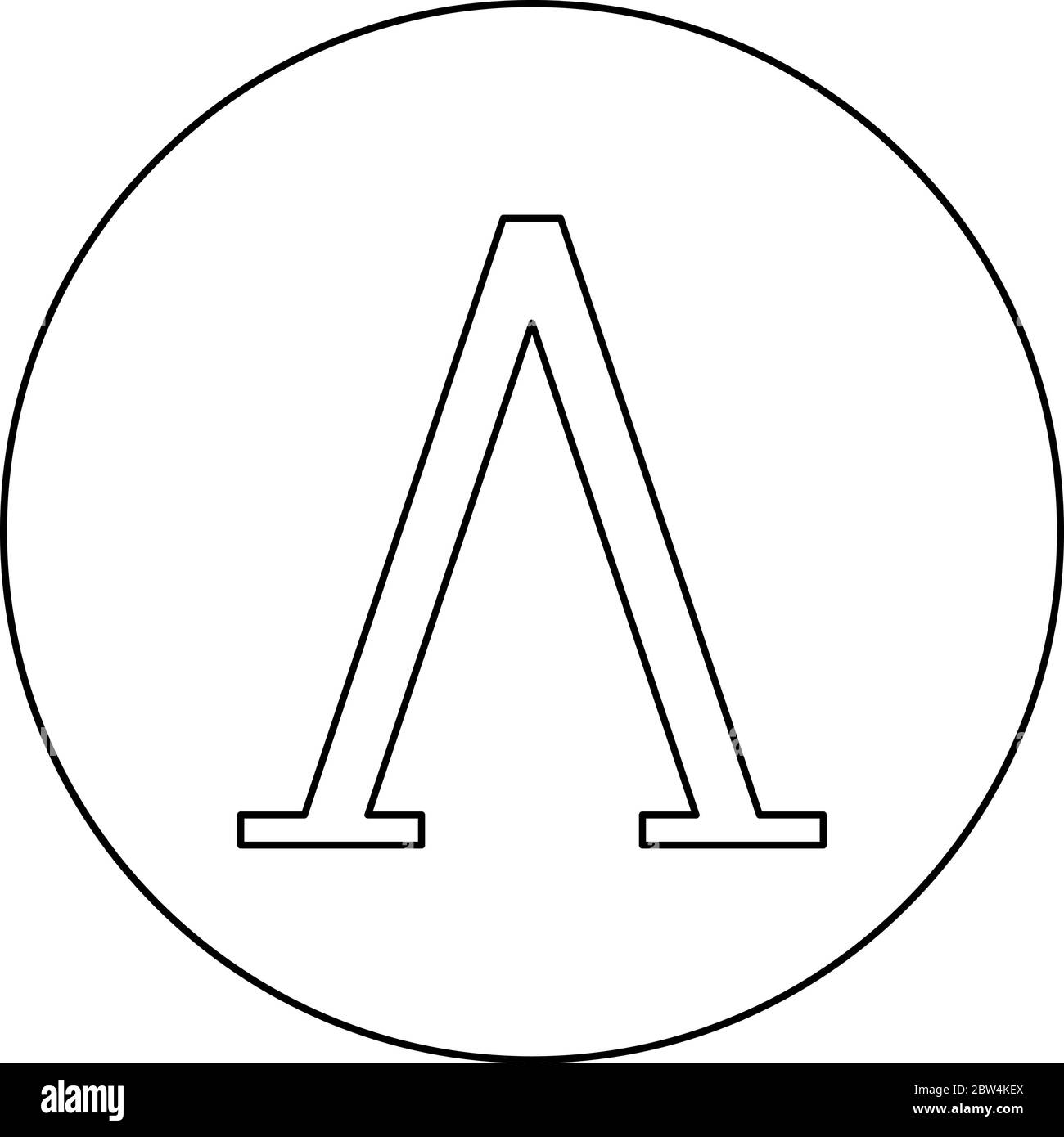 Lambda greek symbol capital letter uppercase font icon in circle round