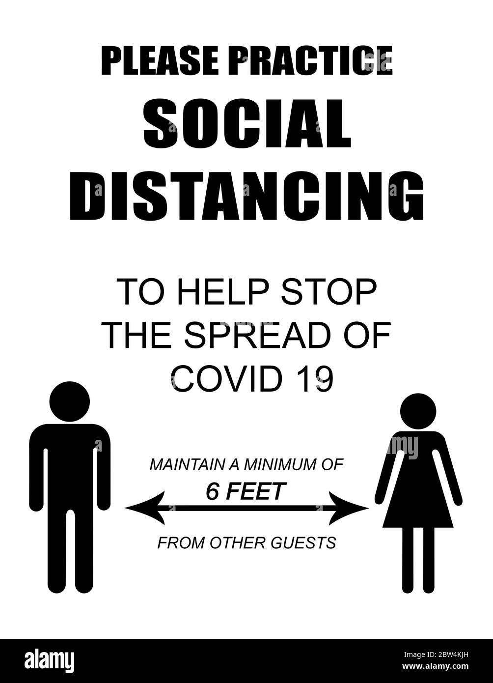 Maintain Social Distancing to Help Stop the Spread of COVID-19 - Illustration Poster Stock Photo