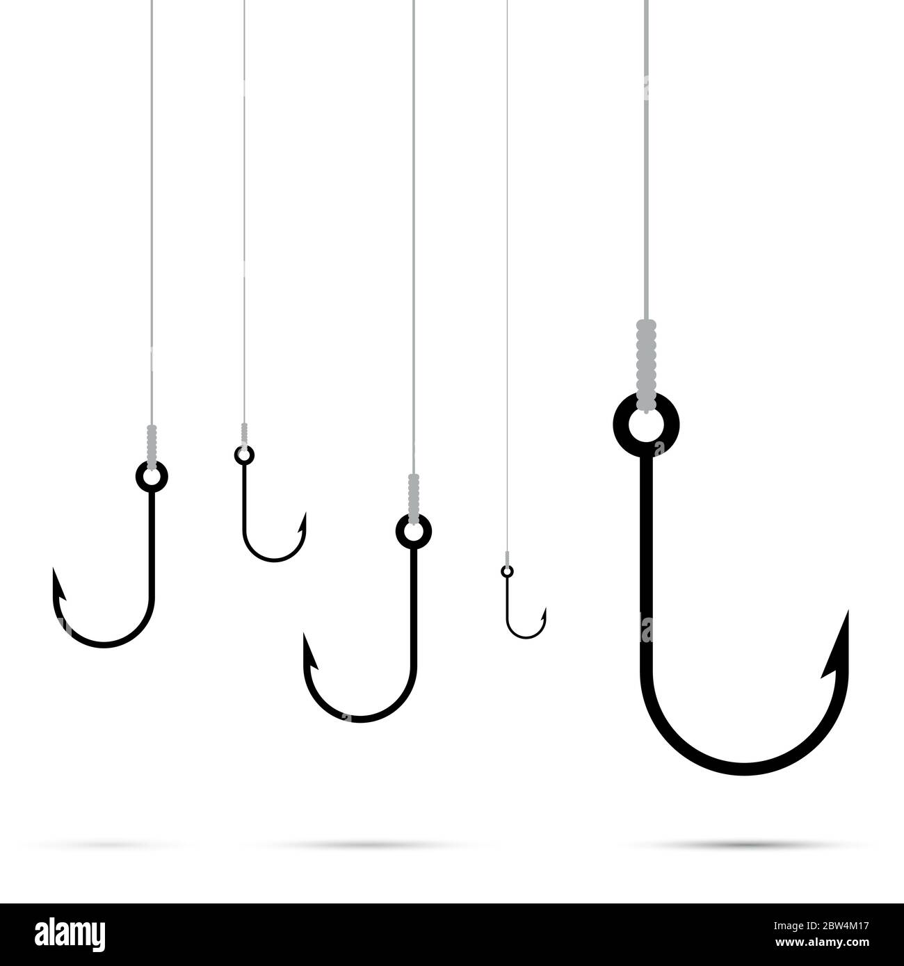 fishing hook with rope vector illustration background Stock Vector