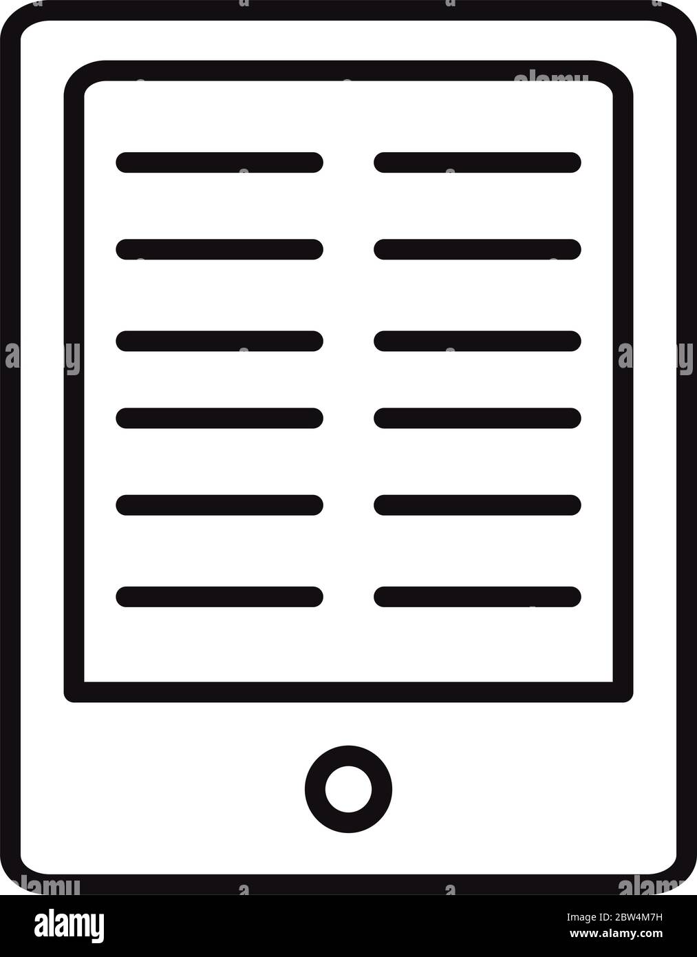 tablet lesson homework online education and development elearning line style icon vector illustration Stock Vector
