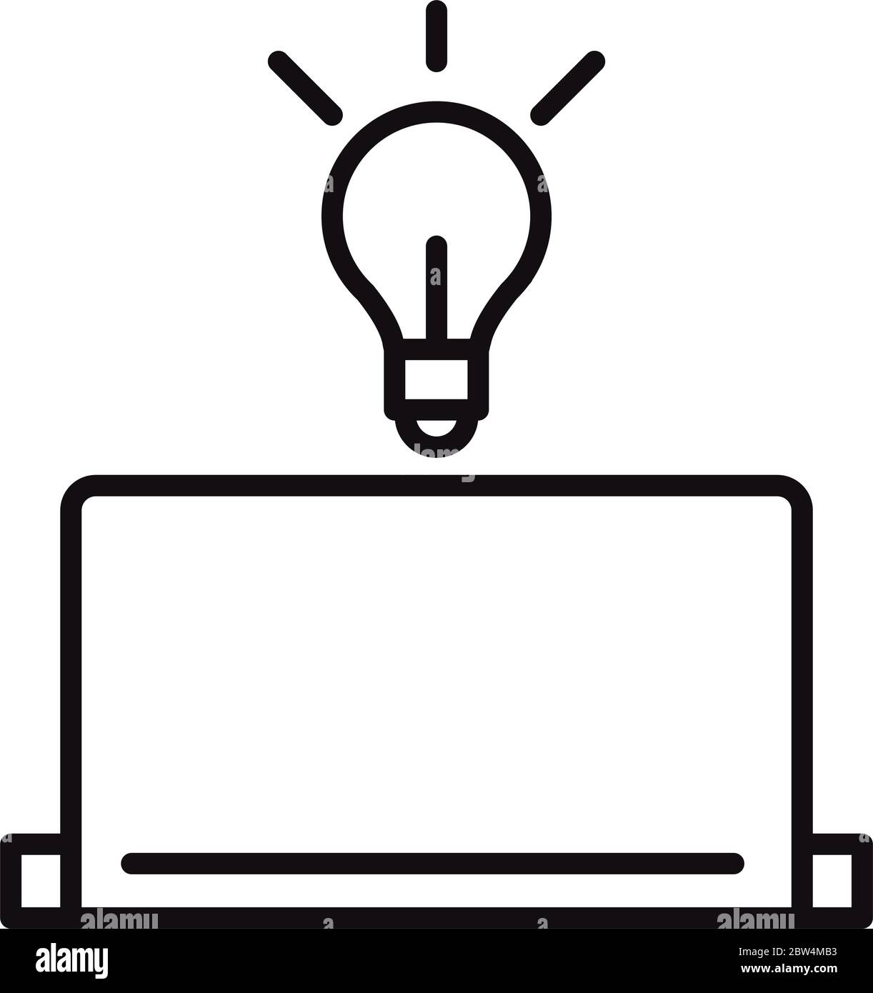 laptop creativity online education and development elearning line style icon vector illustration Stock Vector