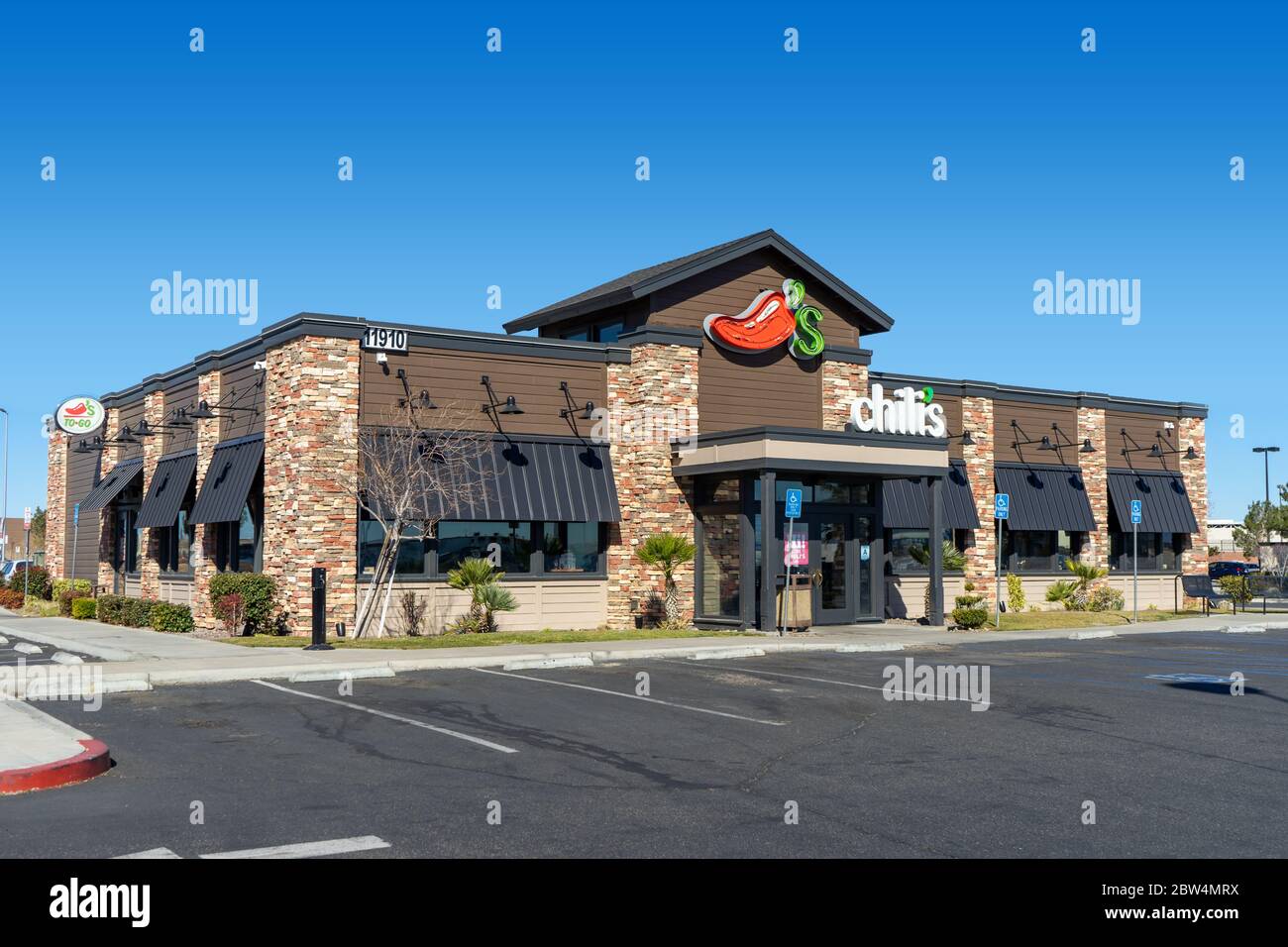 Victorville, CA / USA February 11, 2020 Chili’s restaurant exterior